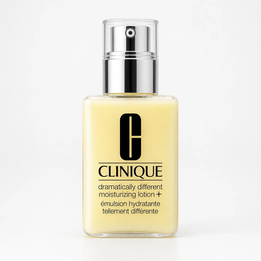 Clinique moisturizing lotion in a clear pump bottle.